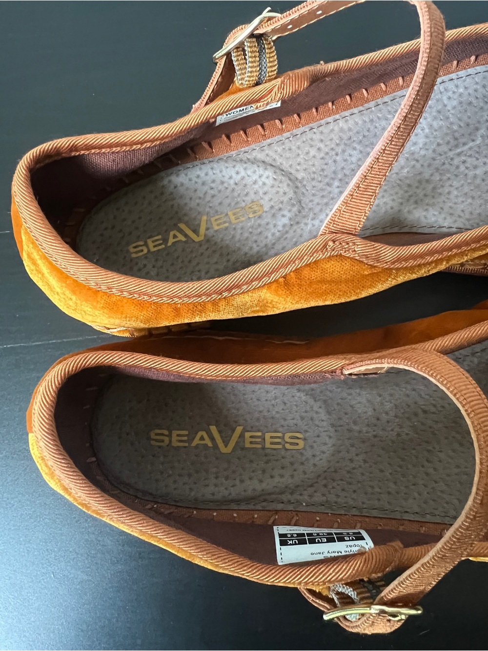 NWOB SeaVees Carlyle Mary Jane Topaz French Velvet Flats Shoes Size 8.5 - Picture 5 of 6